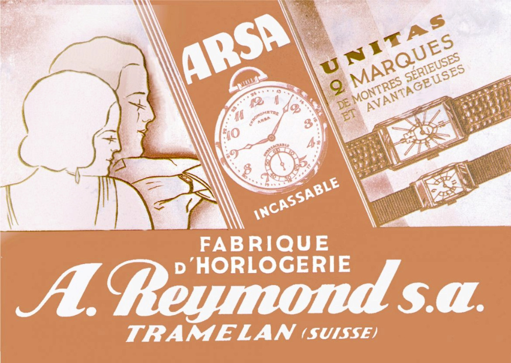 Auguste Reymond fabriquait des montres de marque ARSA et des ébauches de marque UNITAS. Ces dernières étaient massivement importées par le Tochmekh avant la crise diplomatique de 1923
